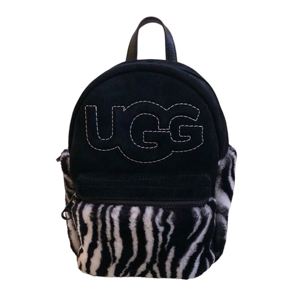 UGG AUSTRALIA SUEDE With Leopard Print fur Dannie BACKPACK - Picture 1 of 12
